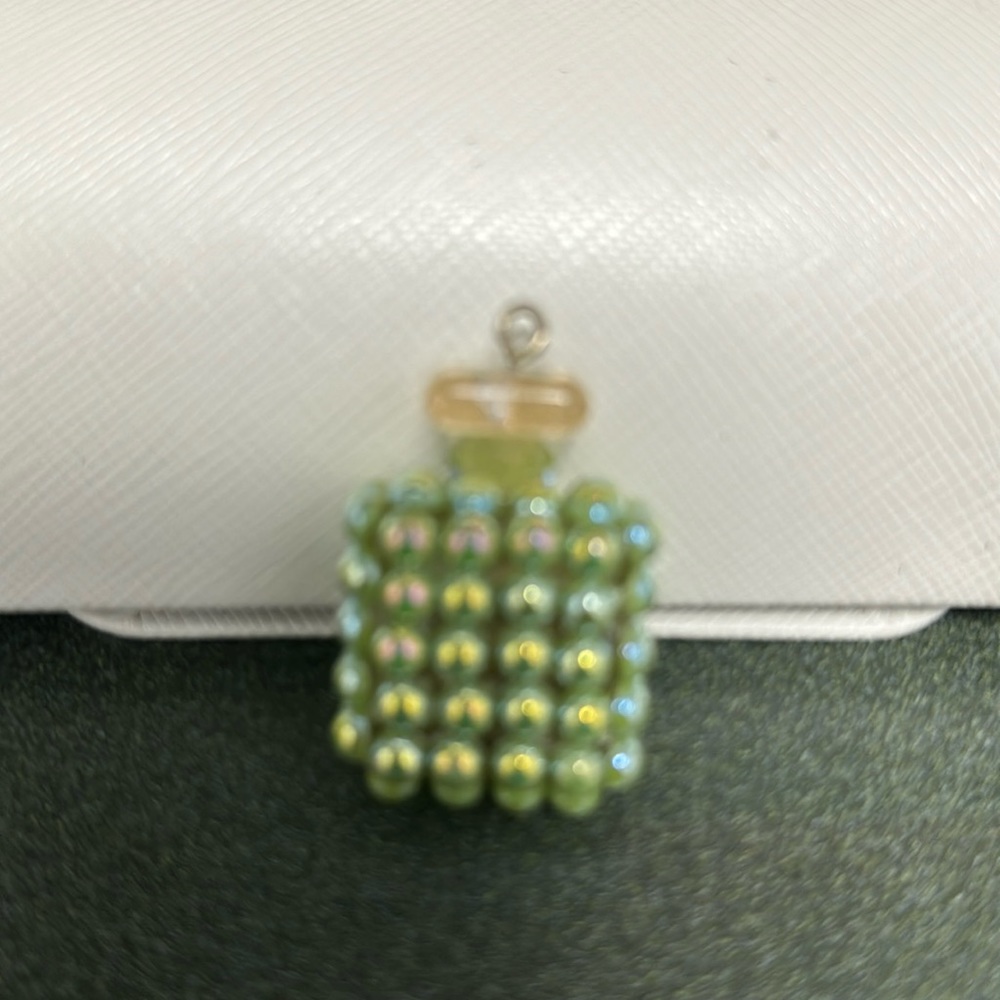 Green Beaded perfume bottle design Jewelry